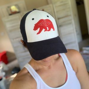 North Face Hat Snap Back Blue Red Bear 